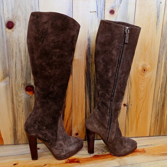 RALPH LAUREN COLLECTION Italian Suede Platform Boots Size 41